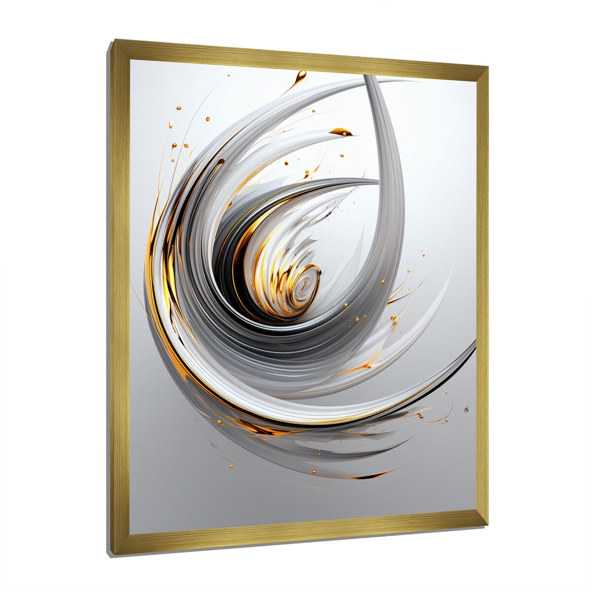 Designart "Wilderness of Ambition White Minimal Swirl" Abstract Shapes Framed Wall Art Living Room