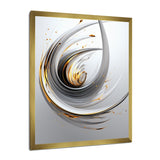 Designart "Wilderness of Ambition White Minimal Swirl" Abstract Shapes Framed Wall Art Living Room