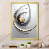 Designart "Wilderness of Ambition White Minimal Swirl" Abstract Shapes Framed Wall Art Living Room