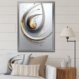 Designart "Wilderness of Ambition White Minimal Swirl" Abstract Shapes Framed Wall Art Living Room