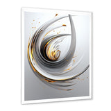 Designart "Wilderness of Ambition White Minimal Swirl" Abstract Shapes Framed Wall Art Living Room