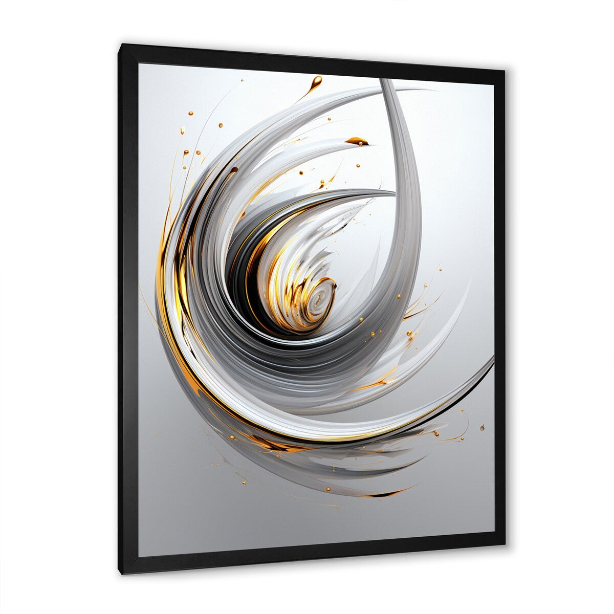 Designart "Wilderness of Ambition White Minimal Swirl" Abstract Shapes Framed Wall Art Living Room