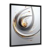 Designart "Wilderness of Ambition White Minimal Swirl" Abstract Shapes Framed Wall Art Living Room