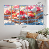 Designart "Wind Turbines Monochrome Coastal Harvest" Landscapes Multipanel Canvas Print set