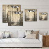 Designart "Winter Forest Solitude" Forest Wood Wall Decor - Traditional Grey Wood Panel On Natural Pine Wood