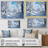 Designart "Winter Frosty Forest IV" Winter Landscape Framed Wall Decor