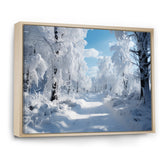 Designart "Winter Frosty Forest IV" Winter Landscape Framed Wall Decor