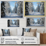 Designart "Winter Snowy Evergreen III" Winter Landscape Framed Wall Art Prints
