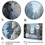 Designart "Winter Snowy Evergreen III" Winter Landscape Framed Wall Art Prints