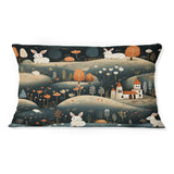 Designart "Woodland Rabbit Journey II" Animal Printed Throw Pillow