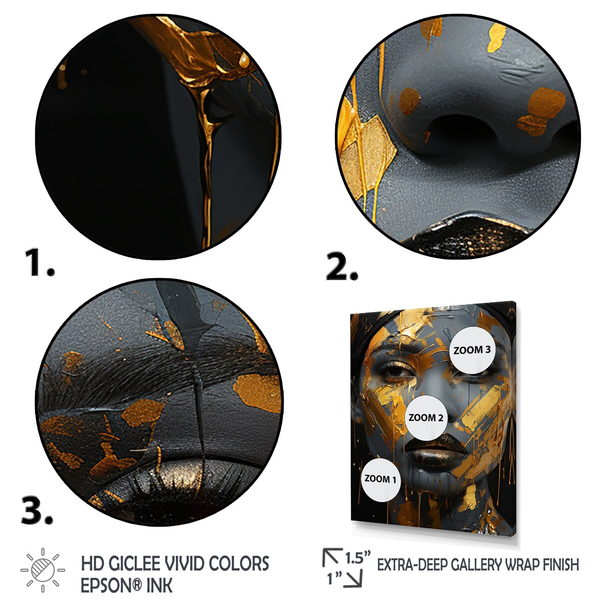 Designart "Yellow And Blue African Grace Portrait Of Beauty III" Woman African Yellow Bedroom Framed Canvas Wall Art
