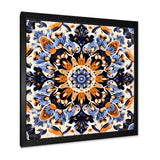 Designart "Yellow And Blue Tiles In Greece III" Abstract Tile Wall Decor Yellow Modern Hallway Framed Wall Art Decor