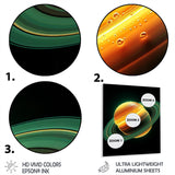 Designart "Yellow And Green Saturn Planets" Space Planet Yellow Metal Wall Art - Astronomy & Space Metal Art Work