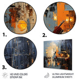 Designart "Yellow And Grey Grand Piano Jazz Cafe I" Music Jazz Yellow Metal Wall Art - Traditional Metal Art Work