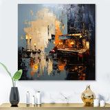 Designart "Yellow And Grey Grand Piano Jazz Cafe I" Music Jazz Yellow Metal Wall Art - Traditional Metal Art Work