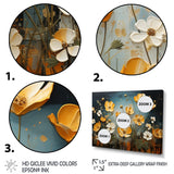 Designart "Yellow Blue Buttercups Golden Glow Patchwork II" Floral Metal Art Print Set