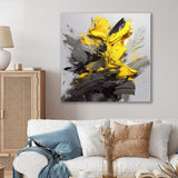 Designart "Yellow Grey Vibrant Swirls I" Modern Geometric Metal Wall Art