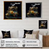 Designart "Yellow Perfume Fragrance Connoisseur" Fashion Perfume Framed Canvas Wall Art