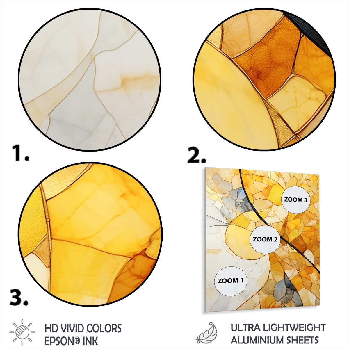 Designart "Yellow Solar Panels Sunlight Collage II" Abstract Collages Yellow Metal Wall Art - Modern Metal Art Work