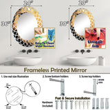 Designart "Yellow Whirling Winds II" Landscapes Modern Wall Mirror