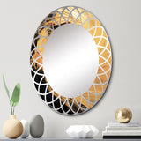 Designart "Yellow Whirling Winds II" Landscapes Modern Wall Mirror