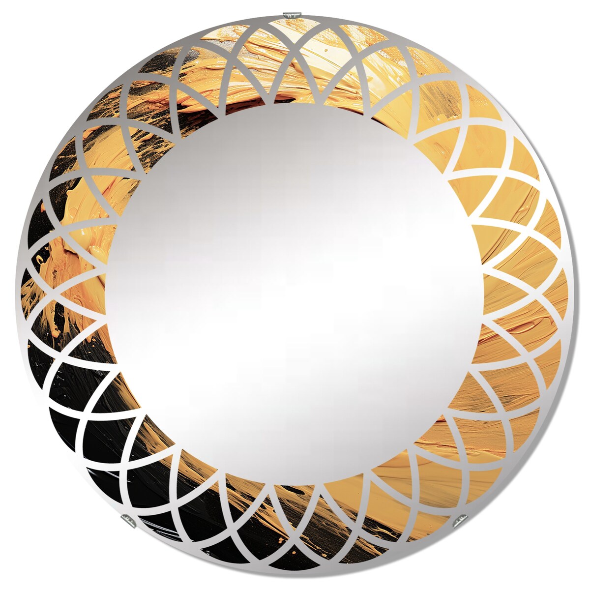 Designart "Yellow Whirling Winds II" Landscapes Modern Wall Mirror