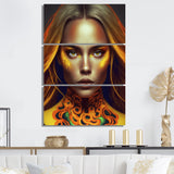 Designart "Young Tropical Woman VI" Fashion Woman Canvas Art Print - 3 Panels