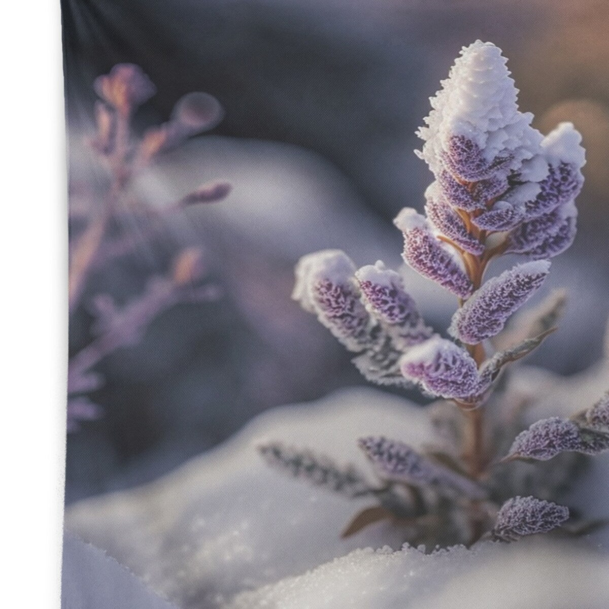 Designart 'A Blooming Purple Lavender Flower In Winter I' Floral Rose Wall Tapestry