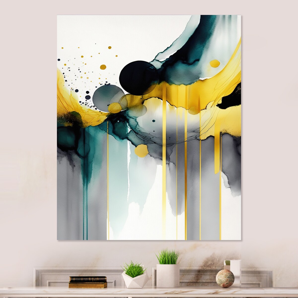 Designart 'Abstract Transitional Shapes II' Modern Shapes Transitional Metal Wall Art