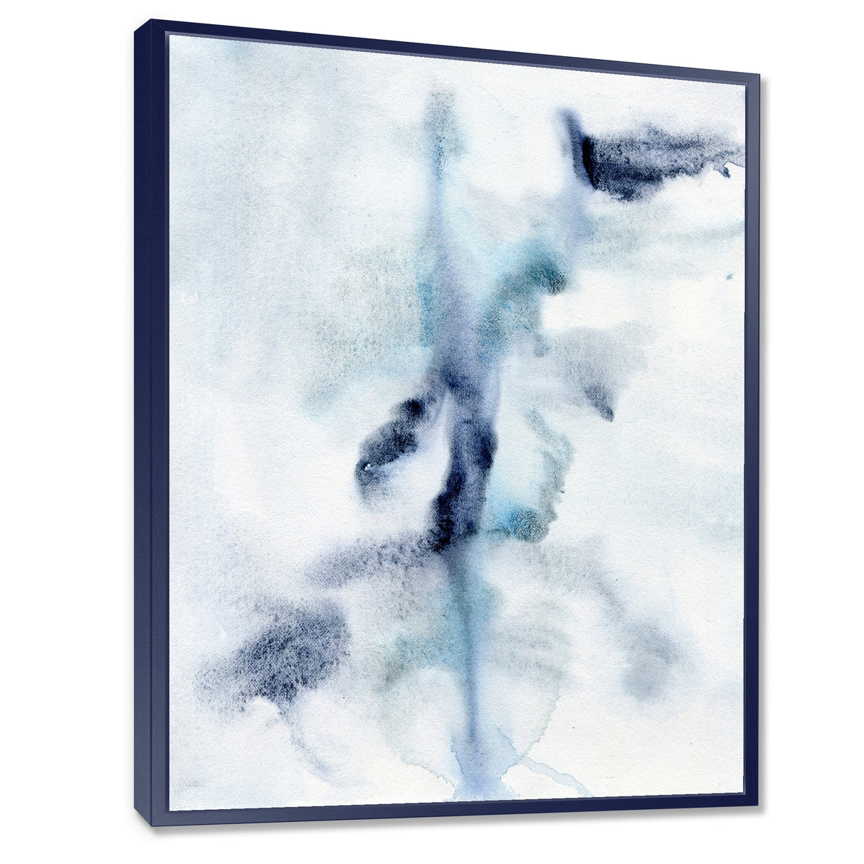 Designart "Abstract of Dark Blue Clouds V" Modern Framed Canvas Wall Art Print