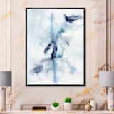 Designart "Abstract of Dark Blue Clouds V" Modern Framed Canvas Wall Art Print