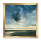 Designart "Blue Coastal Sunrise" Landscape & Nature Framed Art Print