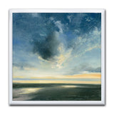 Designart "Blue Coastal Sunrise" Landscape & Nature Framed Art Print