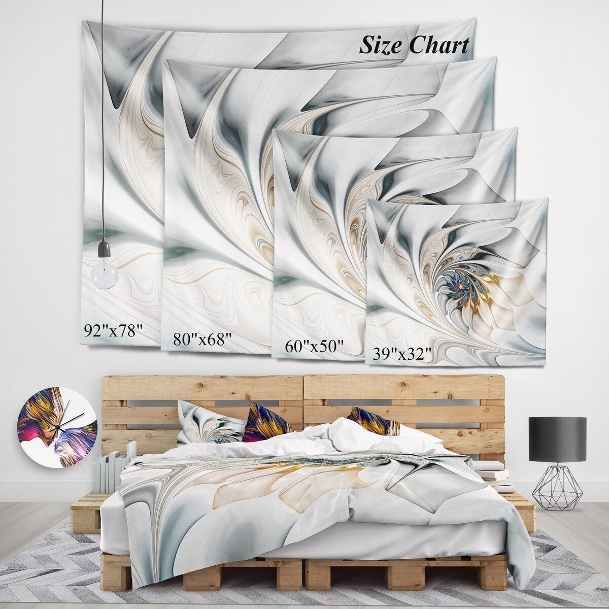 Designart 'Blue Watercolor Trees At Dawn' Landscape Forest Wall Tapestry