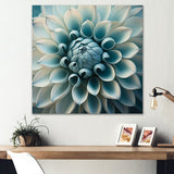 Designart 'Blue,White Dahlia Flowers I' Floral Dahlia Metal Wall Art