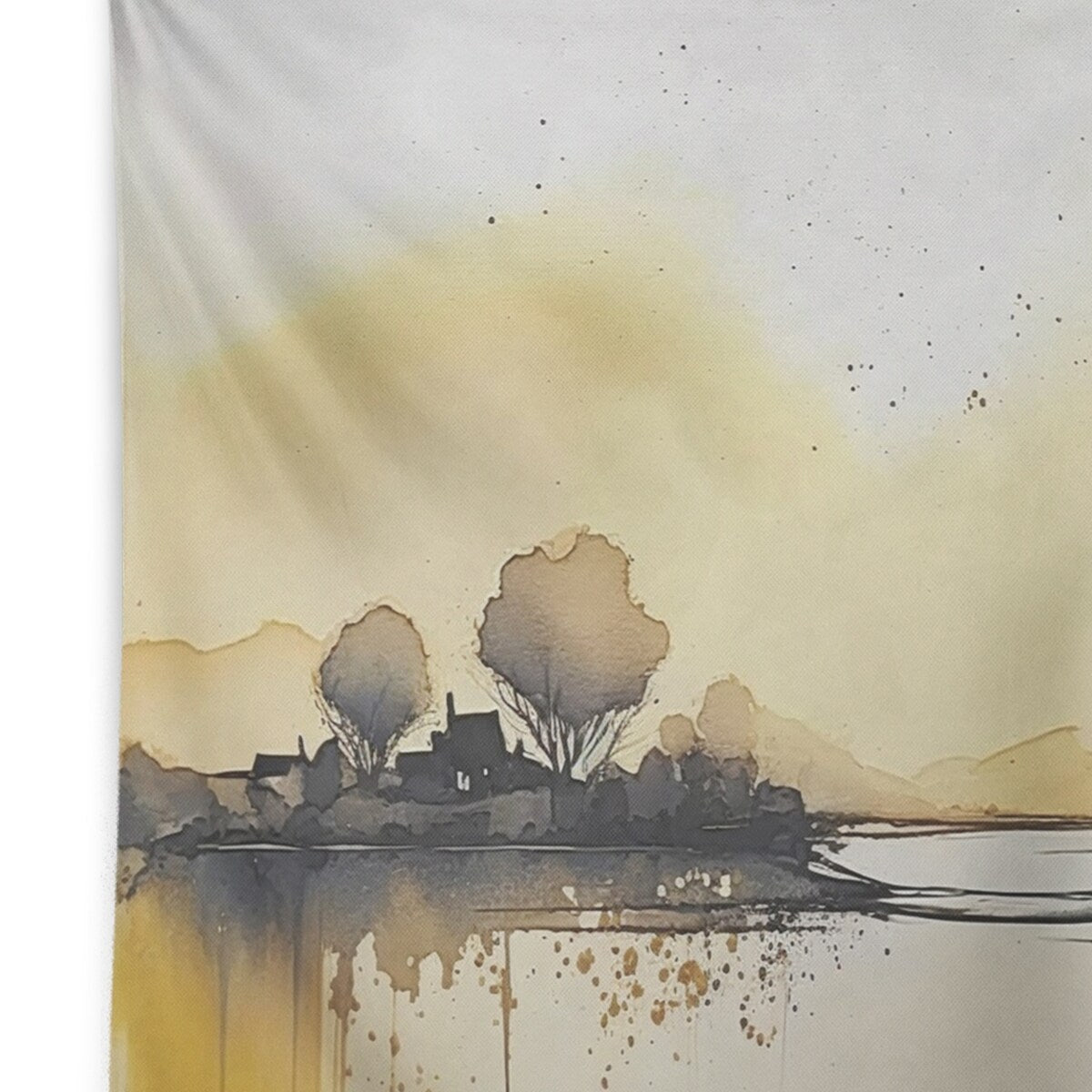 Designart 'Countryroad During Golden Hour I' Lake House Cottage Wall Tapestry