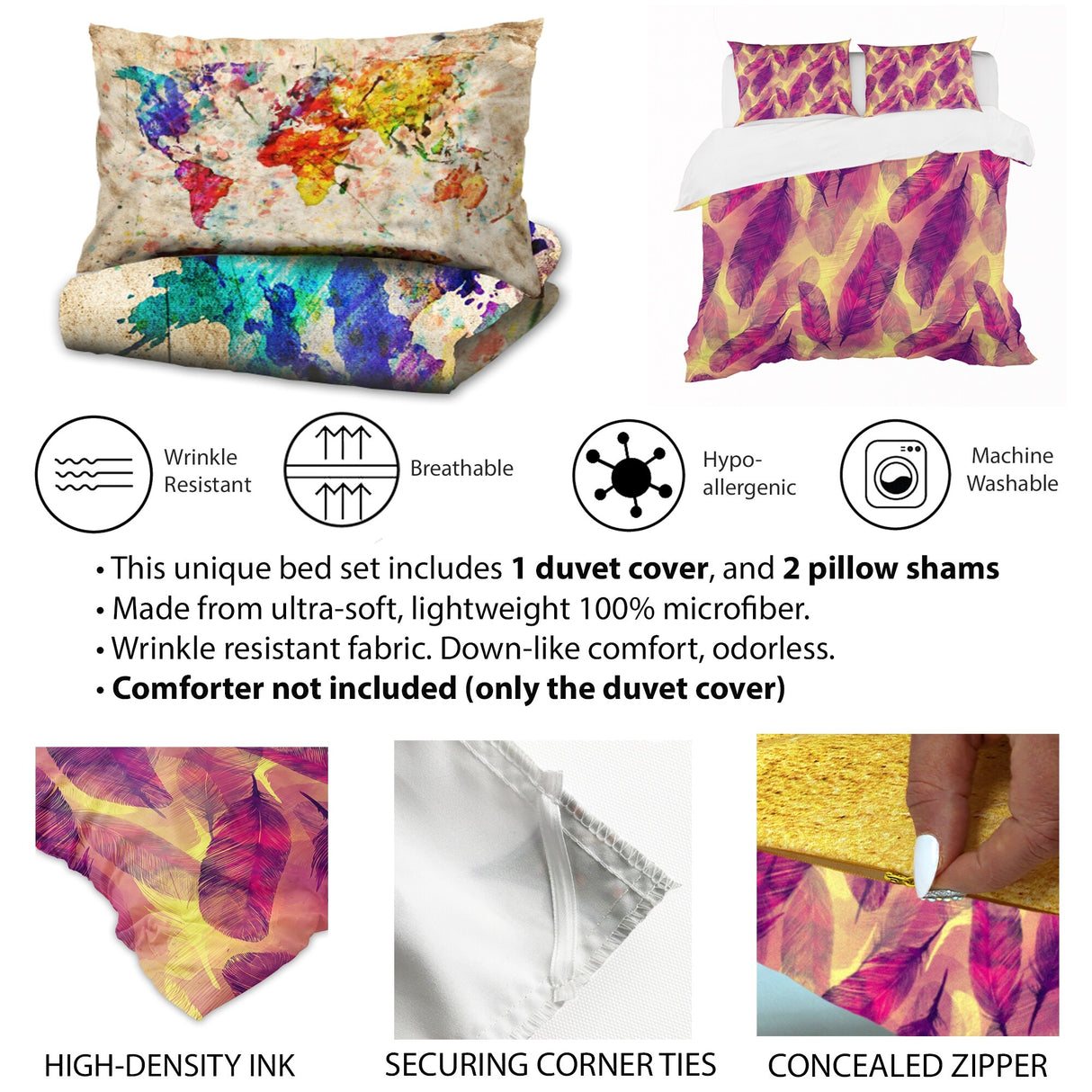 Designart 'Glam Collage II' Glam Bedding Set - Duvet Cover & Shams
