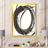 Designart "Gold Glamour Circle IV" Posh & Luxe Framed Art Print