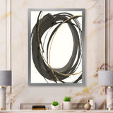 Designart "Gold Glamour Circle IV" Posh & Luxe Framed Art Print