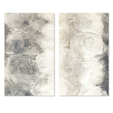 Designart "Gray Circles I" Modern & Contemporary Canvas Wall Art Print 2 Piece Set