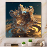 Designart 'Harmony Water Crystal V' Modern Geometric Metal Wall Art