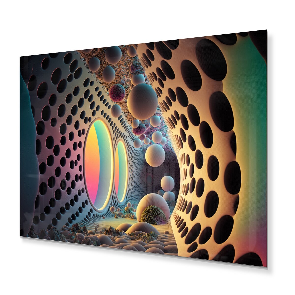 Designart 'In Between Dimensions' Modern Geometric Metal Wall Art