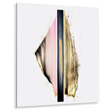 Designart 'Minimalism Pink And Gold Cubic Fusion III' Minimalism Metal Wall Art