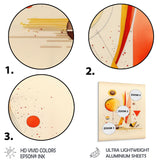 Designart 'Orange And Yellow Geometric Abstract I' Modern Geometric Metal Wall Art