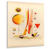 Designart 'Orange And Yellow Geometric Abstract I' Modern Geometric Metal Wall Art