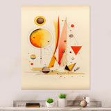 Designart 'Orange And Yellow Geometric Abstract I' Modern Geometric Metal Wall Art