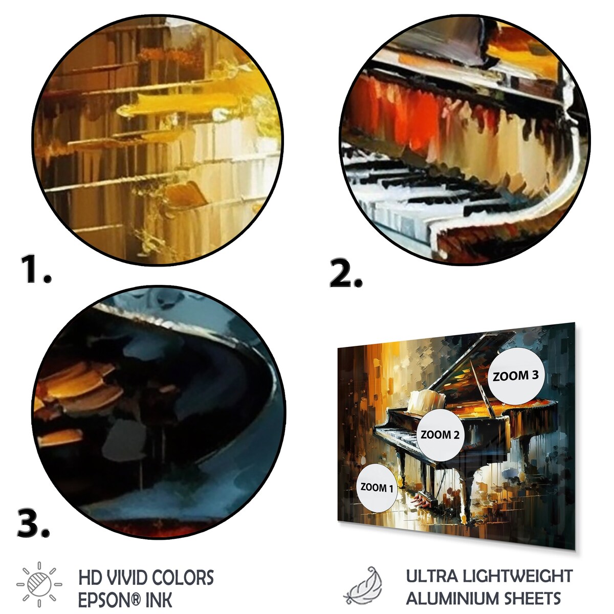 Designart 'Piano On Stage' Music Metal Wall Art