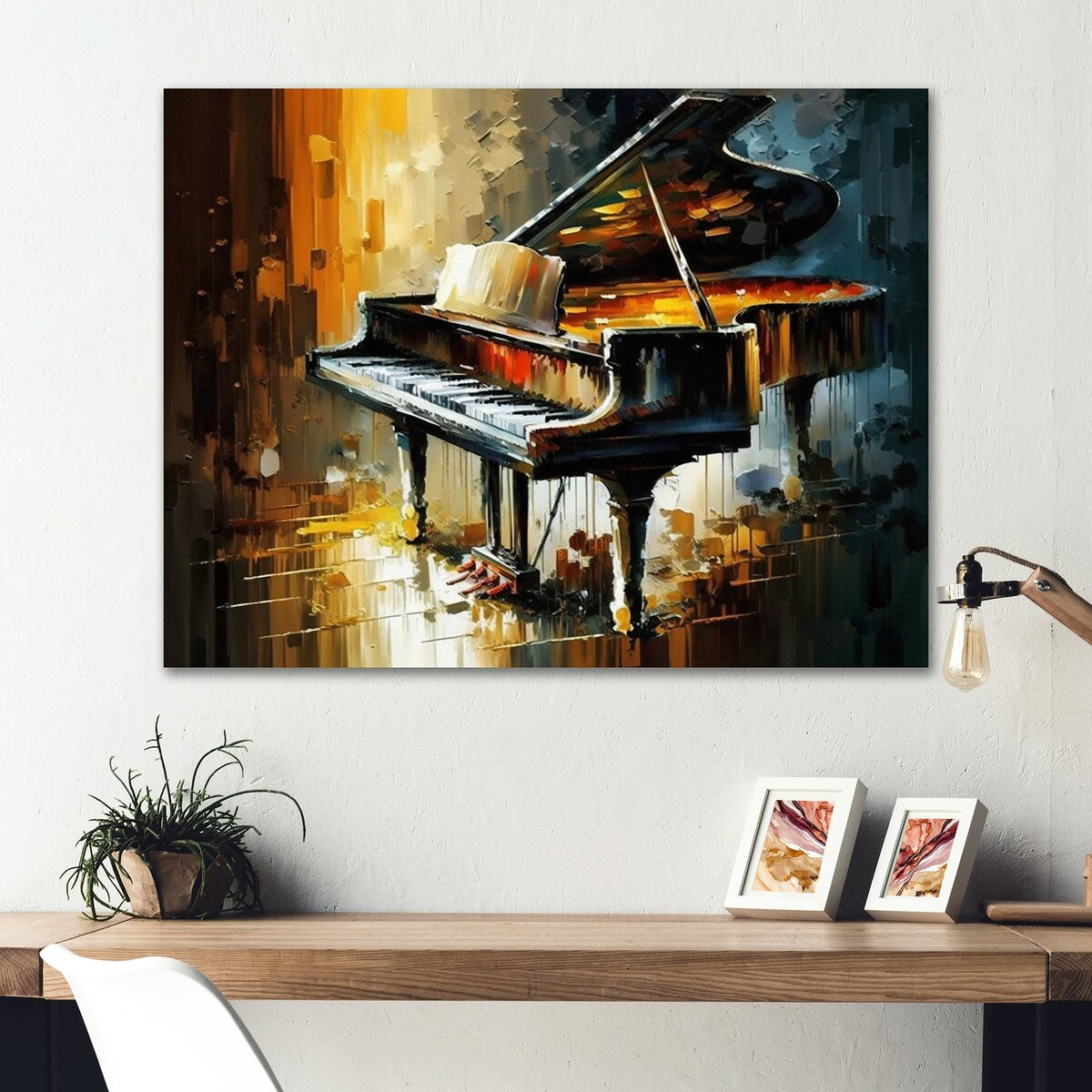 Designart 'Piano On Stage' Music Metal Wall Art