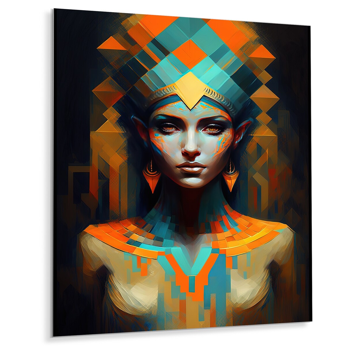 Designart 'Portrait Of Egyptian Goddess III' Woman Fashion Photography Metal Wall Art