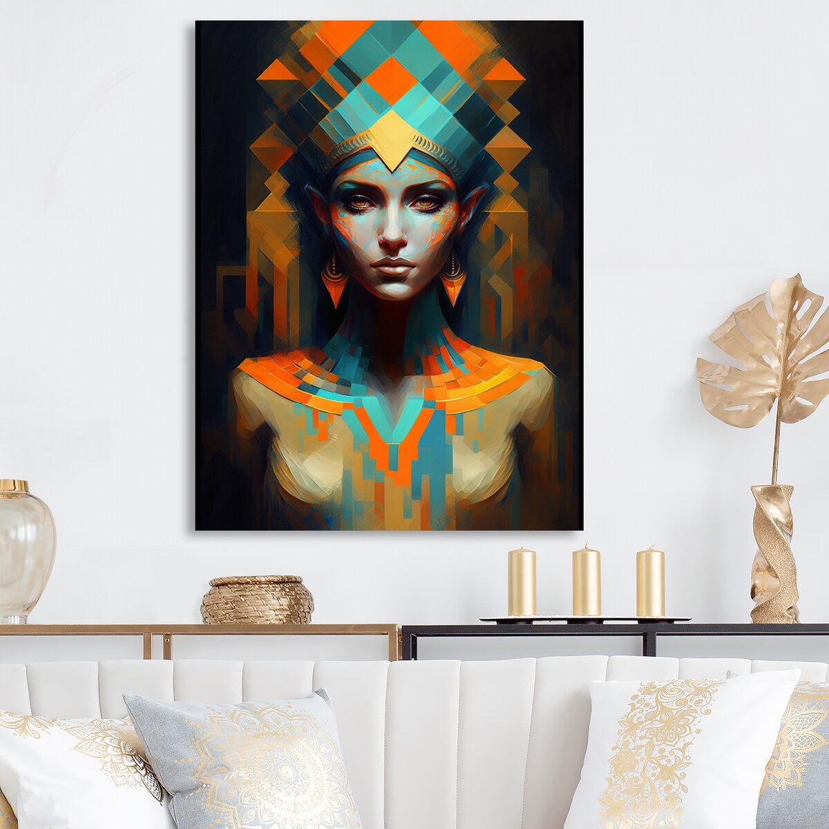 Designart 'Portrait Of Egyptian Goddess III' Woman Fashion Photography Metal Wall Art